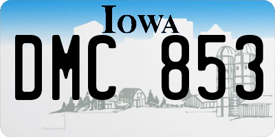 IA license plate DMC853