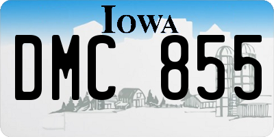IA license plate DMC855