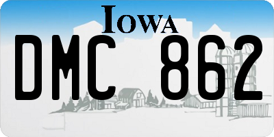IA license plate DMC862
