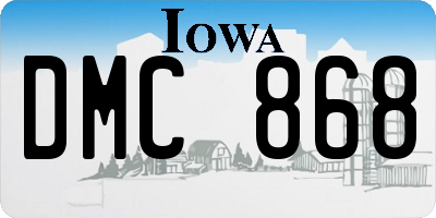 IA license plate DMC868
