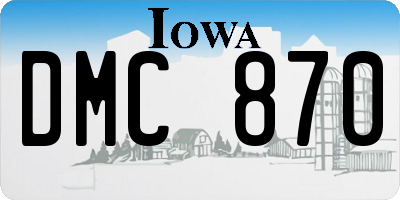 IA license plate DMC870