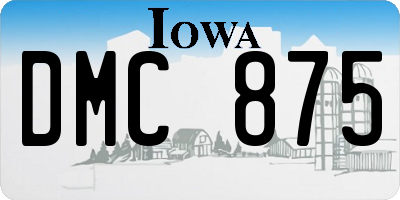 IA license plate DMC875