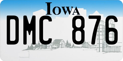 IA license plate DMC876