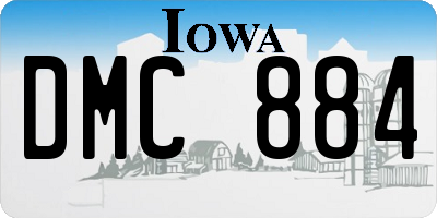 IA license plate DMC884