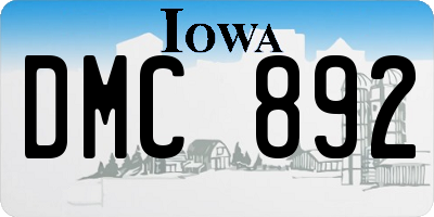 IA license plate DMC892