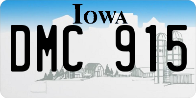 IA license plate DMC915
