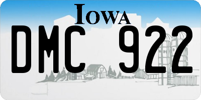 IA license plate DMC922