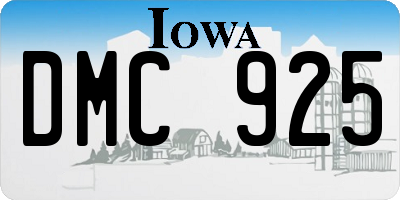 IA license plate DMC925