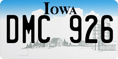 IA license plate DMC926