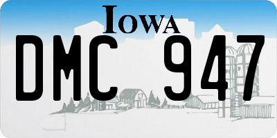 IA license plate DMC947