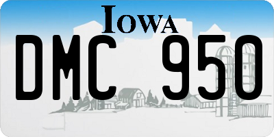 IA license plate DMC950