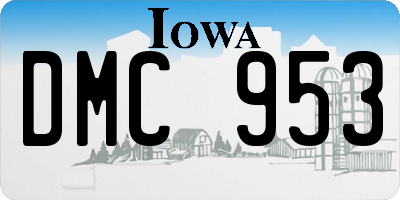 IA license plate DMC953
