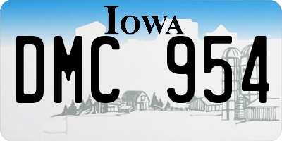 IA license plate DMC954
