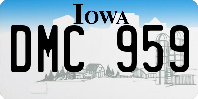 IA license plate DMC959