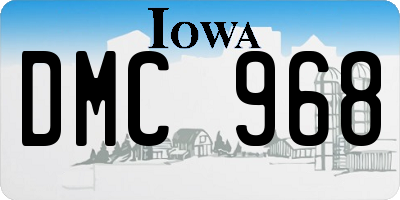 IA license plate DMC968