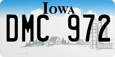IA license plate DMC972