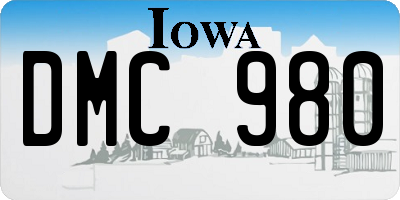 IA license plate DMC980