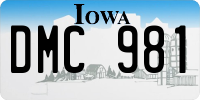 IA license plate DMC981