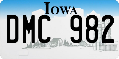IA license plate DMC982