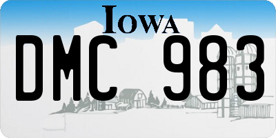 IA license plate DMC983