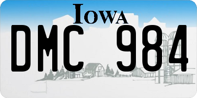 IA license plate DMC984