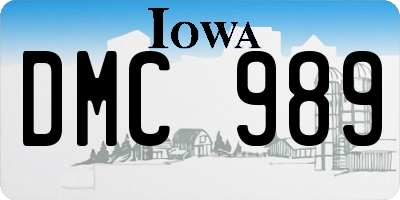 IA license plate DMC989