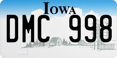 IA license plate DMC998