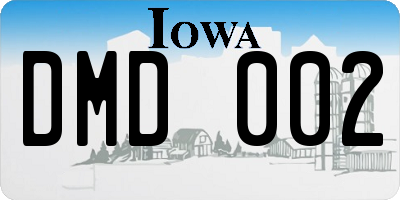 IA license plate DMD002