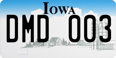 IA license plate DMD003