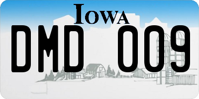 IA license plate DMD009