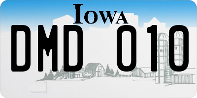 IA license plate DMD010