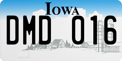 IA license plate DMD016