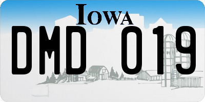 IA license plate DMD019