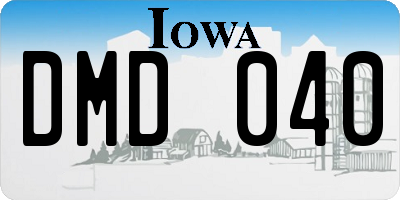 IA license plate DMD040