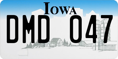 IA license plate DMD047