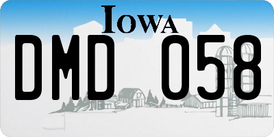 IA license plate DMD058
