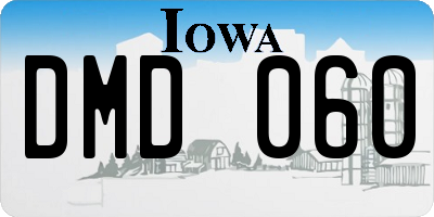 IA license plate DMD060