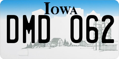 IA license plate DMD062