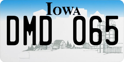 IA license plate DMD065