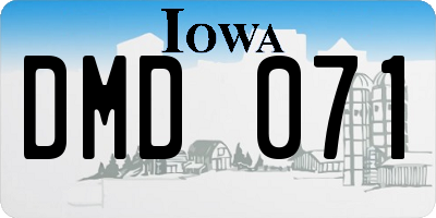 IA license plate DMD071