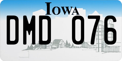 IA license plate DMD076