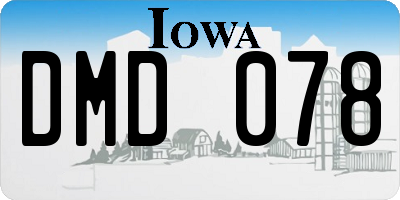IA license plate DMD078