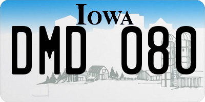 IA license plate DMD080