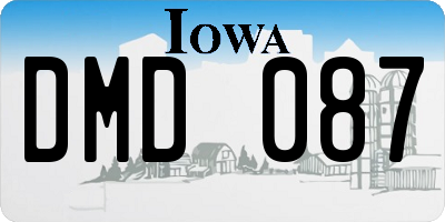 IA license plate DMD087