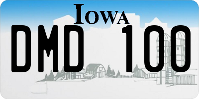 IA license plate DMD100