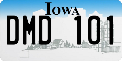 IA license plate DMD101