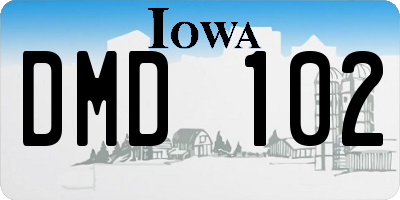 IA license plate DMD102