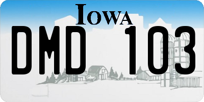 IA license plate DMD103