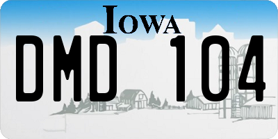 IA license plate DMD104