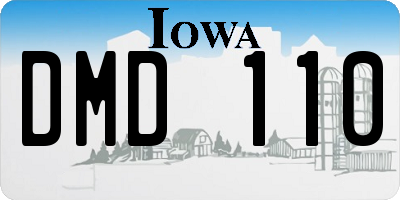 IA license plate DMD110